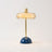 Table Lamp, Ring-Shaped Glass Shade, Ball Finial Accent, Piano-Grade Lacquer Finish, 3 Touch-Switchable Tones, USB-C Rechargeable, 13.4in, Blue
