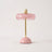 Table Lamp, Ring-Shaped Glass Shade, Ball Finial Accent, Piano-Grade Lacquer Finish, 3 Touch-Switchable Tones, USB-C Rechargeable, 13.4in, Pink