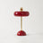 Table Lamp, Ring-Shaped Glass Shade, Ball Finial Accent, Piano-Grade Lacquer Finish, 3 Touch-Switchable Tones, USB-C Rechargeable, 13.4in, Red