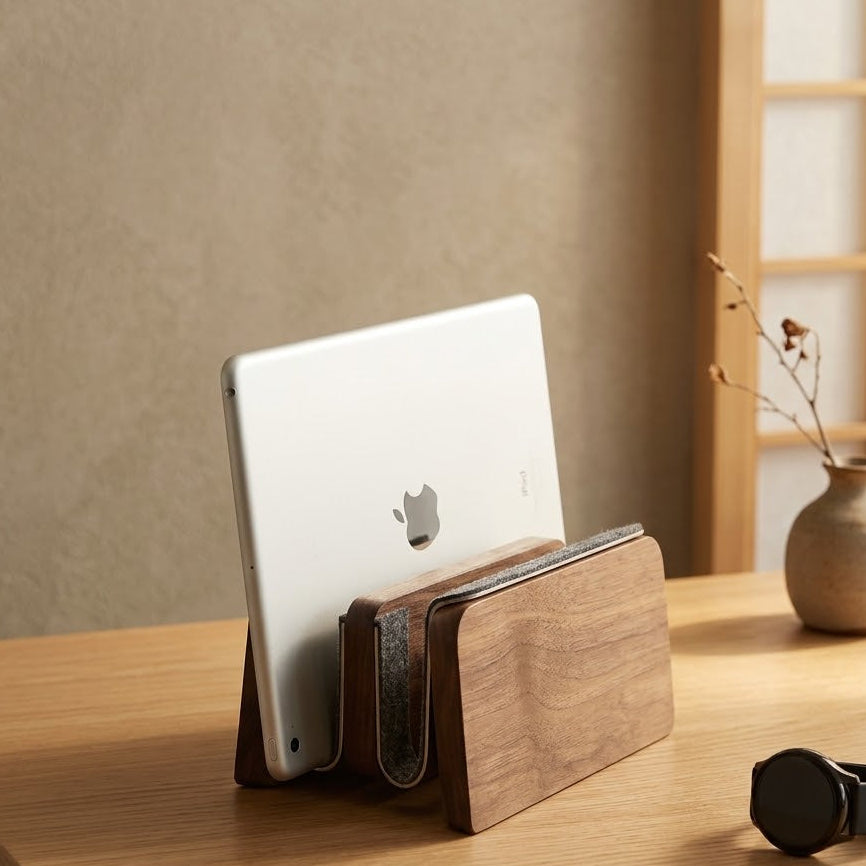 Walnut Vertical Laptop Stand