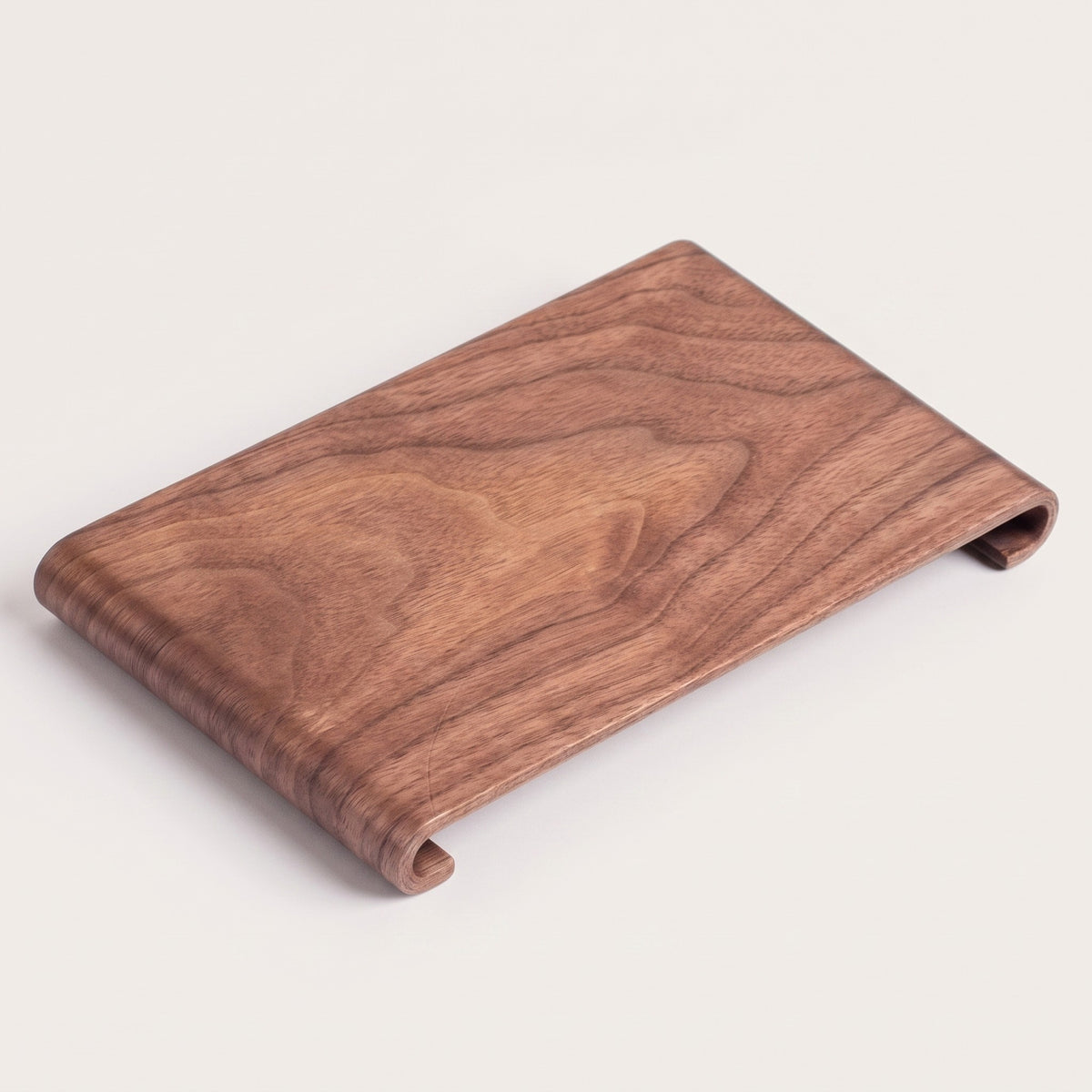 Rectangular wood serving tray, white background