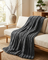 Ribbed Faux Fur Throw Blanket