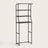 Iron over-toilet storage shelf in black, white studio packshot