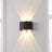 Up-down wall light, 6-light version, lit on a wall