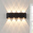 Up-down wall light, 8-light version, lit on a wall