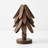 Stackable tree-shaped wood coaster set, walnut, white background