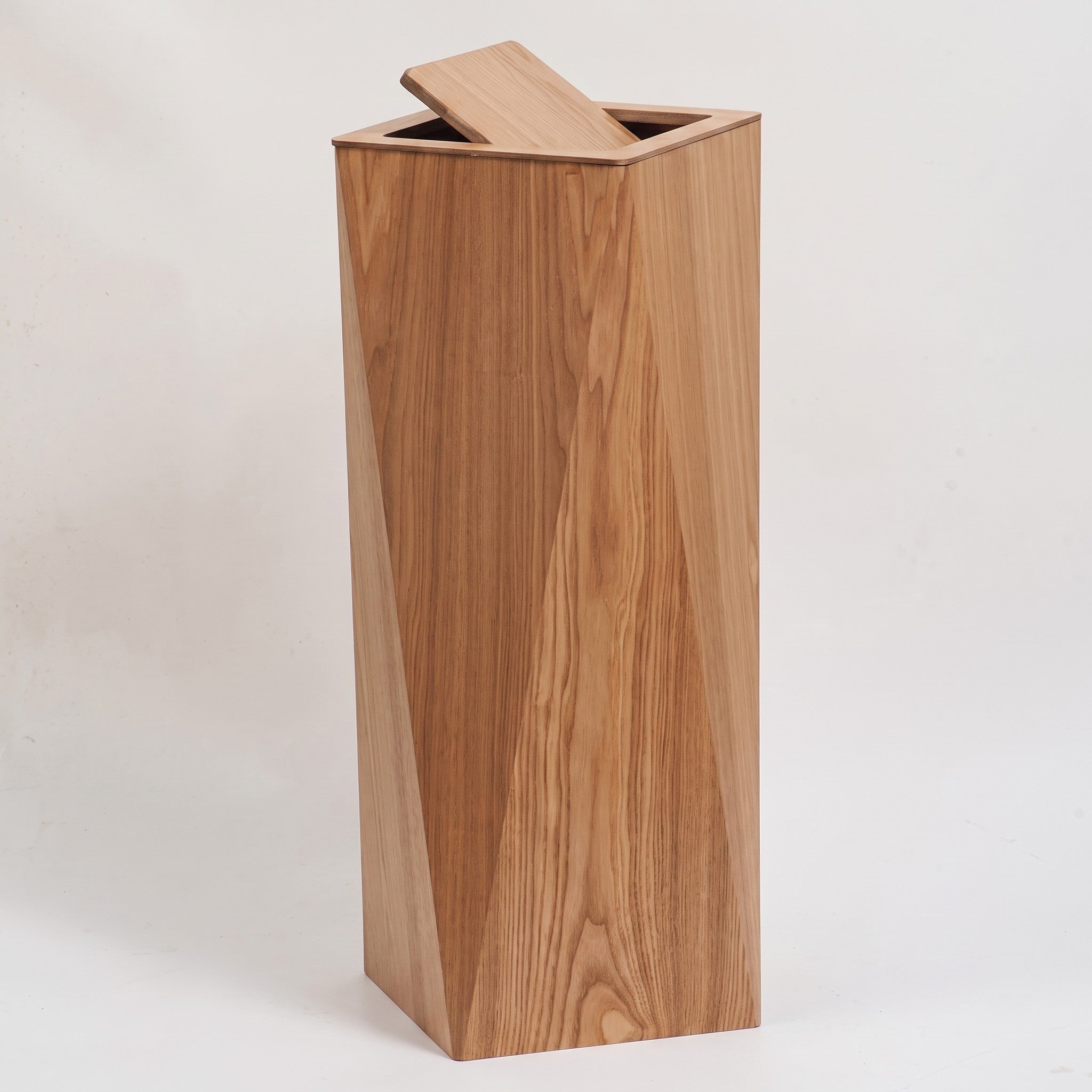 Tapered square waste bin, studio packshot on off-white background