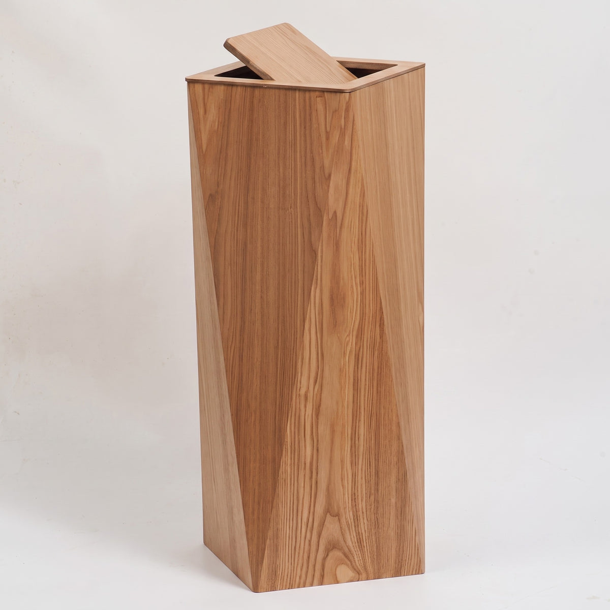 Tapered square waste bin, studio packshot on off-white background