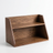 tiered walnut desk shelf on a white background