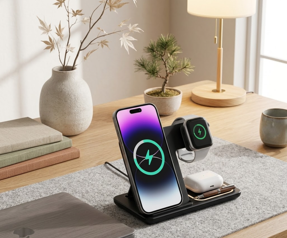Matte 3-in-1 Wireless Charging Hub