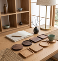 Wood Desk Coaster Set