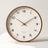 Wood Frame Silent Wall Clock with a brown wood frame, shown straight on against an off-white studio backdrop.
