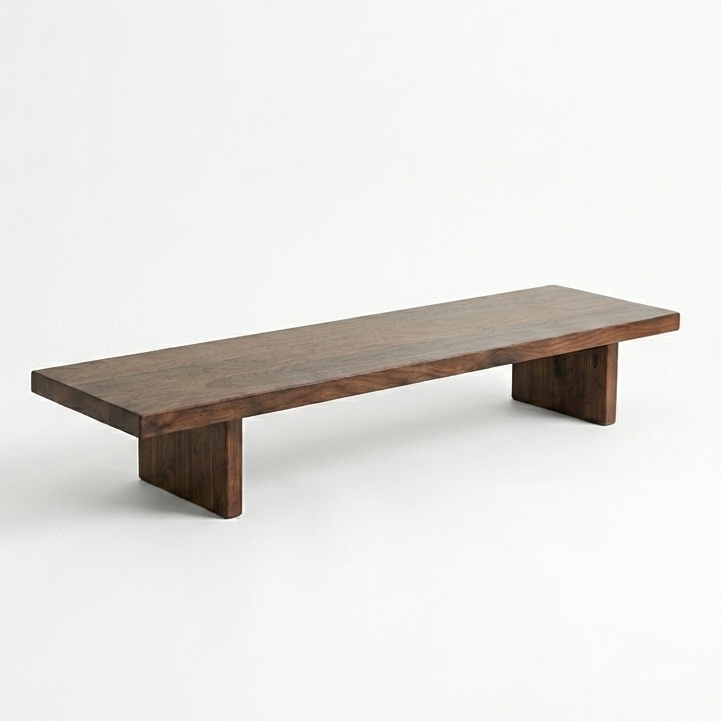 Wooden bench on a white background